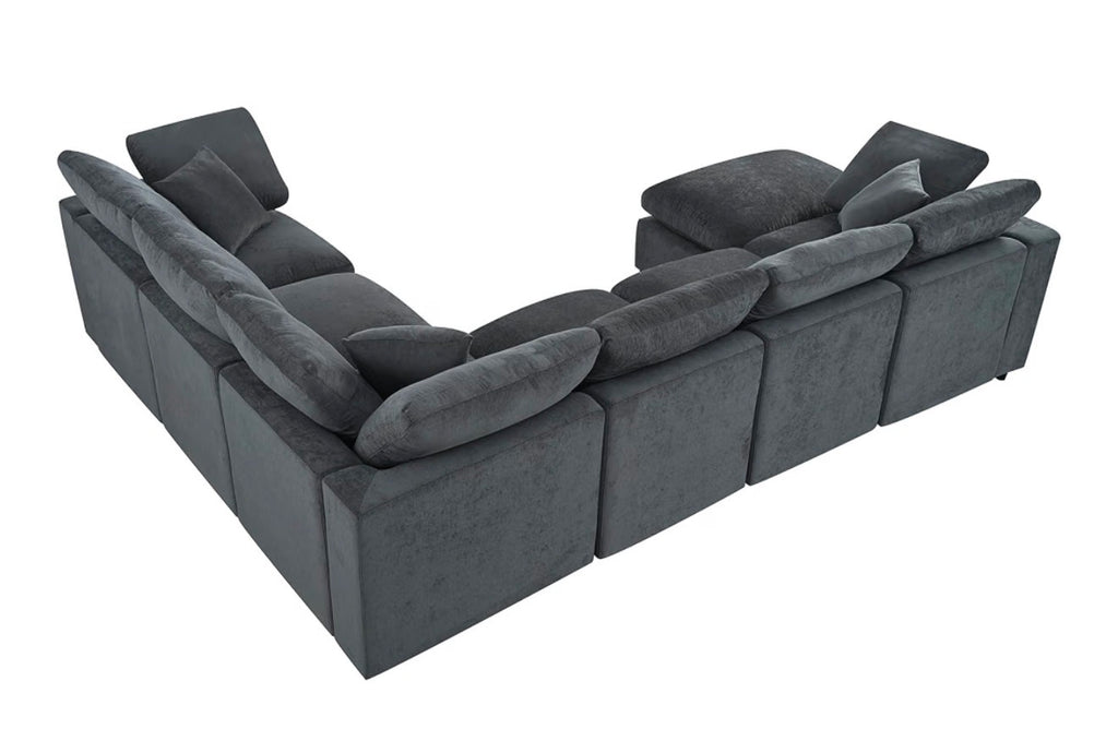 Oversized U-Shaped Modular Sectional Sofa W/Movable Ottoman