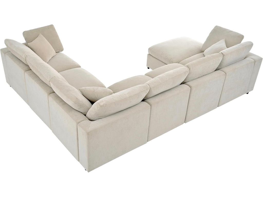 Oversized U-Shaped Modular Sectional Sofa W/Movable Ottoman