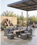 Seven piece outdoor patio sectional
