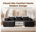 Modular Boneless U-Shaped Couches for Living Room with Side Pockets