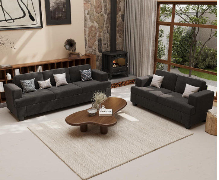 NOVA 2 Piece  Sofa Couch, 3 Seater & Loveseat Sofa with Deep Seats