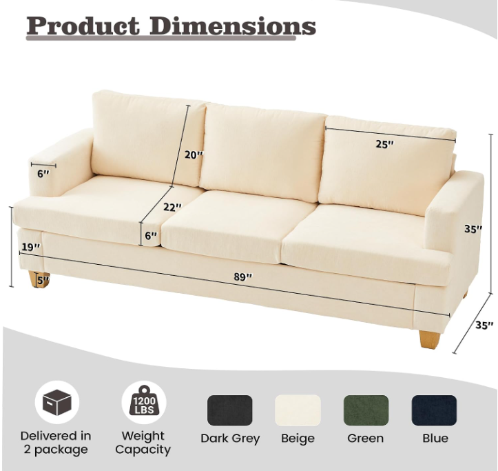 LUV Loveseat & 3 Seater Sofa Set