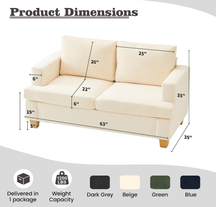 LUV Loveseat & 3 Seater Sofa Set