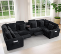 Power Recliner Sectional Sofa, U Shaped Couch with 2 Recliners and Console