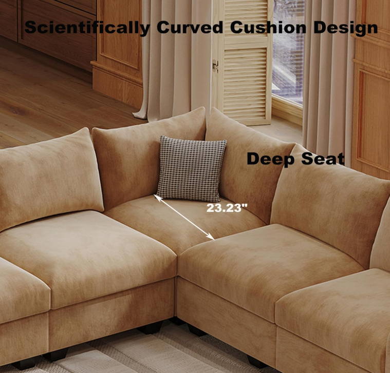 L shaped Sectional Couch  with Central Console 7 Seater